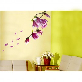 Beautiful Mangnolia Flowers Removable Wall Art Decals Vinyl Stickers  Wallpaper Mural
