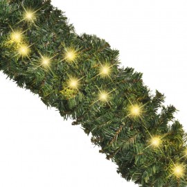 Christmas garland with LED light chain 5m