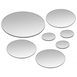 7-part wall mirror set round glass
