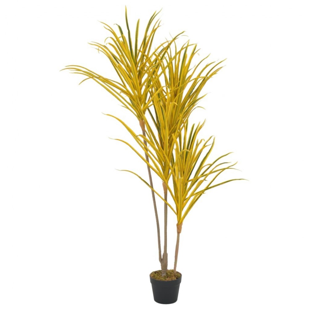 Artificial plant Dracaena with pot yellow 125 cm