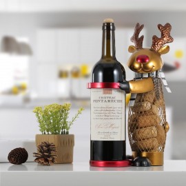 Netted Christmas Elk Wine Rack Animal Wine Holder Cork Container Metal Practical Craft Home Decor