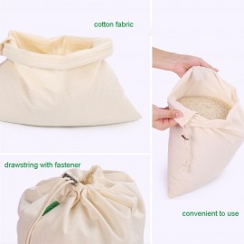 Reusable Produce Bags Recycle Eco Friendly Cotton Washable Fruit Vegetable Beans Grocery Toys Storage Foldable Drawstring Organic Shopping Organizers 8pcs