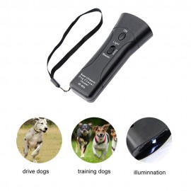 Double Ultrasonic Dog Chaser Anti Barking Stop Bark Pet Dogs Training Device Portable Handheld LED Infrared Dog Repeller Control Trainer Pet Supplies