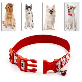 Adjustable Dog Collar Festival Christmas Santa Pattern Pet Gift Collar for Dogs Cats