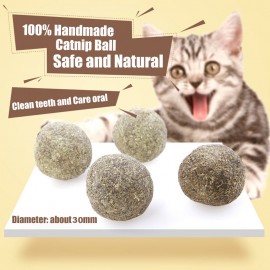 Catnip Ball Toy Cat Mint Ball Natural Catnip Teeth Cleaning Playing Chew Claw Toy Pet Supplies
