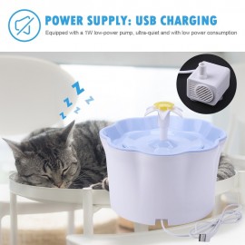 2.6L Automatic Pet Water Fountain Silent Drinking Electric Water Dispenser Feeder Bowl for Cats Dogs Multiple Pets with 1 Mat