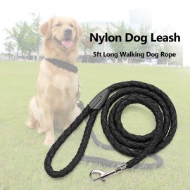 Nylon Dog Leash 5ft Long Walking Dog Rope Metal Clasp Dog Chain Traction Rope for Medium Dog Training Walking Outside