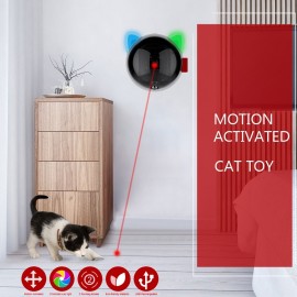 Automatic Cat Toy USB Rechargeable Red Dot LED Pointer Rotating Moving Electronic Pen LED Light Interactive Cat Chase Toys