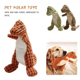 Cute Dinosaur Shaped Pet Molar Toys Bite Resistant Animal Chew Dog Squeaky Plush Toy for Puppy to Clean Teeth Pet Accessories
