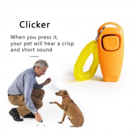2pcs Dog Training Clickers 2 in 1 Whistle and Clicker Pet Training Tools with Wrist Strap Key Ring for Dogs Cats Pets