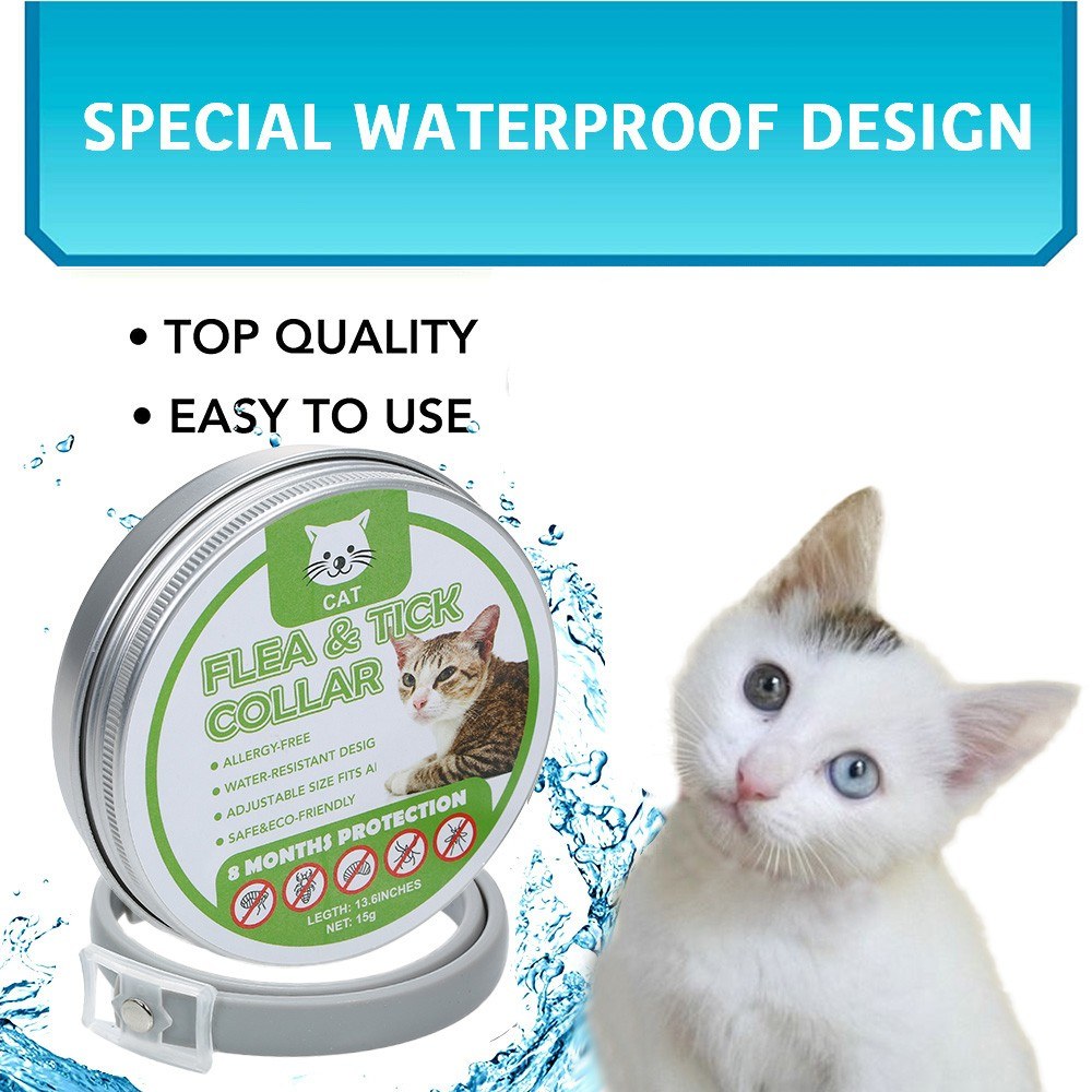 Cats Flea and Tick Collar Treatment Prevention Natural Essential Oil Adjustable Waterproof 8 Months Protection
