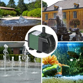 1500L/H 25W Submersible Water Pump for Aquarium Tabletop Fountains Pond Water Gardens and Hydroponic Systems with 2 Nozzles AC110V
