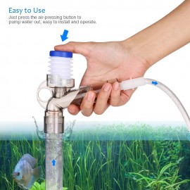 HugeSun Manual Air-pressing Aquarium Fish Tank Water Changer Gravel Cleaner Sand Washer with 3ft Soft Hose and Water Flow Clamp