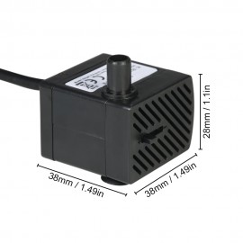 150L/H 2W Submersible Water Pump for Aquarium Tabletop Fountains Pond Water Gardens and Hydroponic Systems with One Nozzle 4.9ft(1.5m) Power Cord AC220-240V