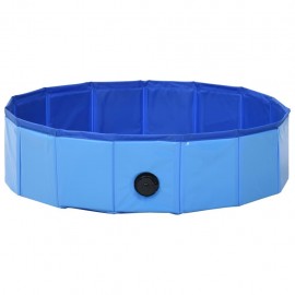 Dog pool foldable blue 80 x 20 cm PVC