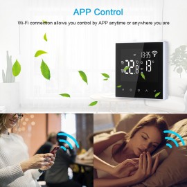 Wi-Fi Smart Thermostat Digital Temperature Controller APP Control Weekly Circulation Programmable Electric Underfloor Heating with Large LCD Screen for Home School Office Hotel 16A