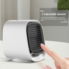 300mL Desktop Air Cooler Air Conditioner Fan Small Personal USB Desk Fan Air Cooler 3 Speeds Cooling Fan for Home Room Office