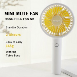 Homgeek Hand-Held Portable Fan Mini Mute Fan 3-Speed Adjustable With base Colorful Atmosphere Light