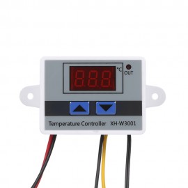 XH-W3001 Intelligent Digital Microcomputer Temperature Controller with LED-Display Mini Thermostat Switch Heating/Cooling Temperature Control Switch with Water-resistant Sensor Probe