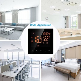 Wi-Fi Smart Thermostat Digital Temperature Controller APP Control LCD Display Touch Screen Week Programmable Electric Floor Heating Thermostat for Home School Office Hotel 16A