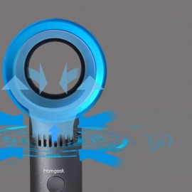 Homgeek Bladeless Fan Portable Fan Hand-Held Fan Cute Appearance 3 Speed Adjustable USB Rechargeable Fan