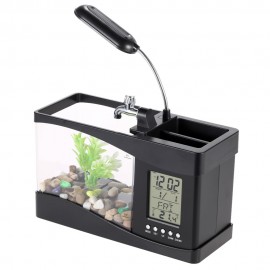 Desktop Fish Tank with LED Clock
