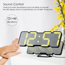 3D Wireless Remote Digital RGB LED Alarm Clock