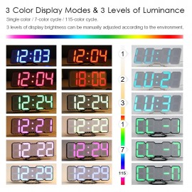 3D Wireless Remote Digital RGB LED Alarm Clock