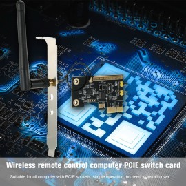 eWeLink Mini PCI-e Desktop PC Remote Control Switch Card WiFi Wireless Smart Switch Relay Module Wireless Restart Switch Turn On/OFF Computer Boot Card with External Antenna & 1PCS Fixed Plate for Smart Home