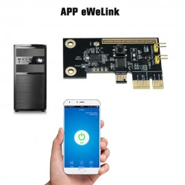 eWeLink Mini PCI-e Desktop PC Remote Control Switch Card WiFi Wireless Smart Switch Relay Module Wireless Restart Switch Turn On/OFF Computer Boot Card with External Antenna & 1PCS Fixed Plate for Smart Home