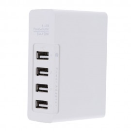Fashion 5V 4A 20W 4-Port USB Power Adapter Multiport Travel Charger Portable Convenient Converter Charger with UK US Plug