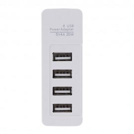 Fashion 5V 4A 20W 4-Port USB Power Adapter Multiport Travel Charger Portable Convenient Converter Charger with UK US Plug