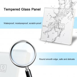 Wi-Fi Smart Dimmer Switch Glass Panel Voice Control Compatible with Alexa Google Home APP Control Timing Function Smart Share  Smart Light Switch Wall Socket White (1 Gang)