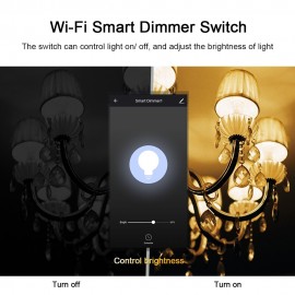 Wi-Fi Smart Dimmer Switch Glass Panel Voice Control Compatible with Alexa Google Home APP Control Timing Function Smart Share  Smart Light Switch Wall Socket White (1 Gang)