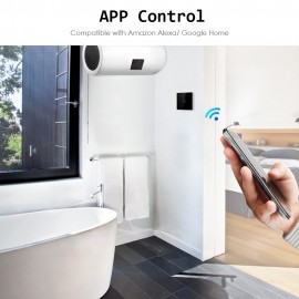 Wi-Fi Smart Boiler Touch Switch Voice Control Compatible with Alexa Google Home APP Remote Control Schedule Family Share Water Heater Touched Switch High-Power
