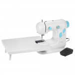 Decdeal Multifunctional Electric Household Sewing Machine with Extension Table Double Thread Double Speed LED Light Foot Pedal AC100-240V
