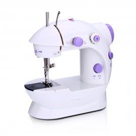 Anself Mini Household Purple Electric Sewing Machine 2 Speed Adjustment with Light Foot Pedal Extension Table AC100-240V