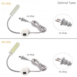 AC110-265V 2W 30LED Sewing Machine Light Lamp Magnetic Fixed Base Flexible Bendable Tube Goose Neck Design for Housework Household Duties Chores