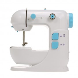Mini Sewing Machine Adjustable Double Speed Double Thread Wide Table Cut Wire LED Light Free Arm U-shaped for Sleeves with Pedal Sewing Machine for Beginners US Plug
